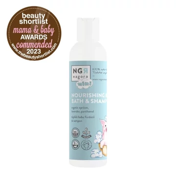 Pflegendes Babybad & Shampoo mit Bio-Aprikosenöl, Lavendel und Panthenol 200 ml