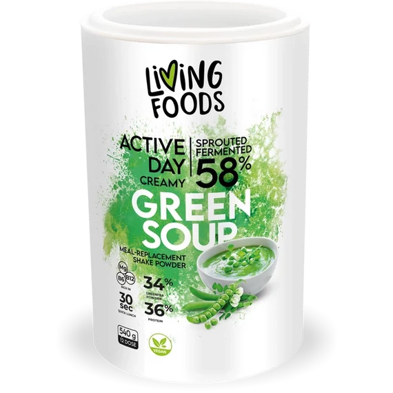 Living Foods Active Day Creamy Green Soup – cremige Suppe reich an pflanzlichem Eiweiß (540 g)