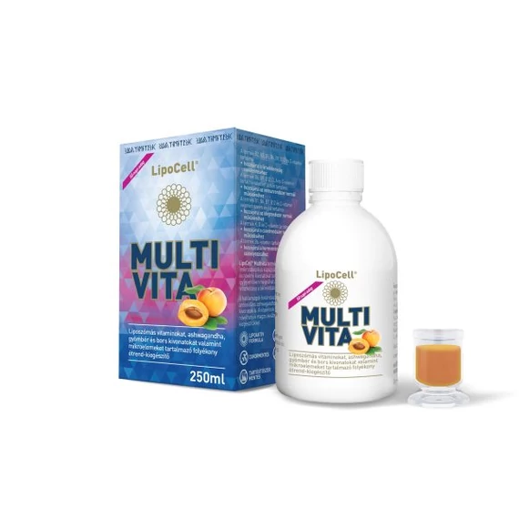 LipoCell Multivita liposomales Multivitamin mit Aprikosengeschmack (250 ml)