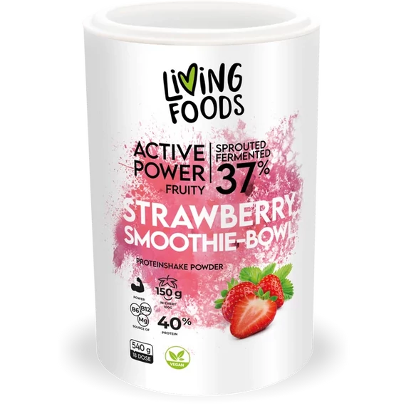 Living Foods Strawberry Smoothie-Bowl – Pflanzlicher Proteinshake 540 g